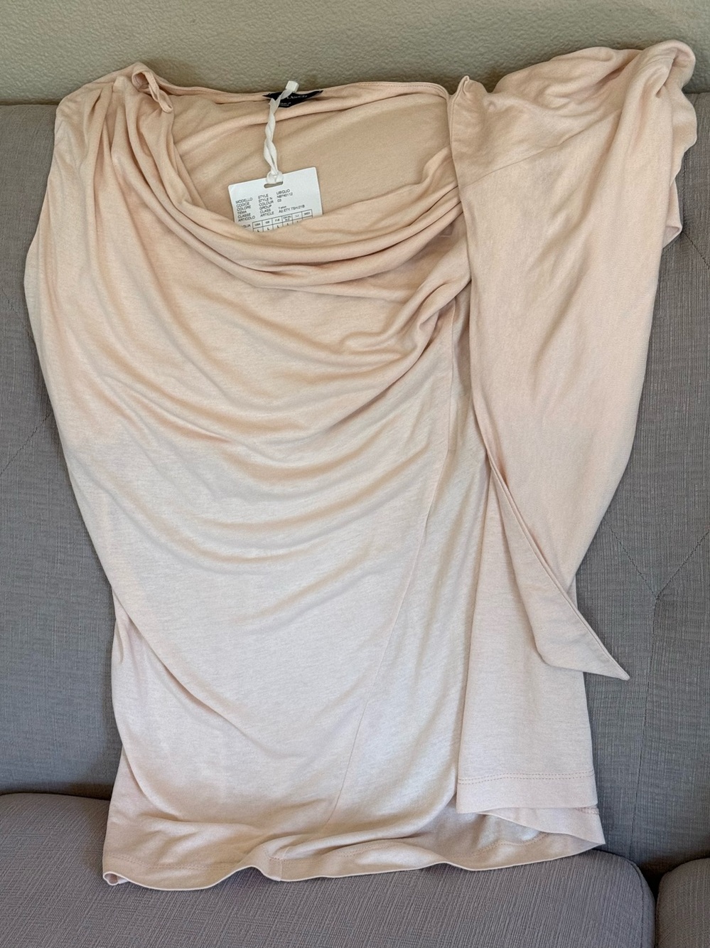 Max & Co Shirt ,Size L, Color Sand Peach, Rayon Jersey, Made In Greece